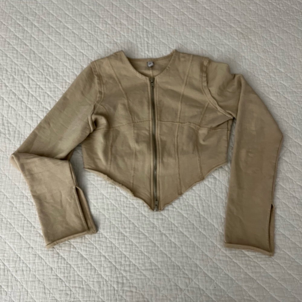 Oh Polly tan crop jacket